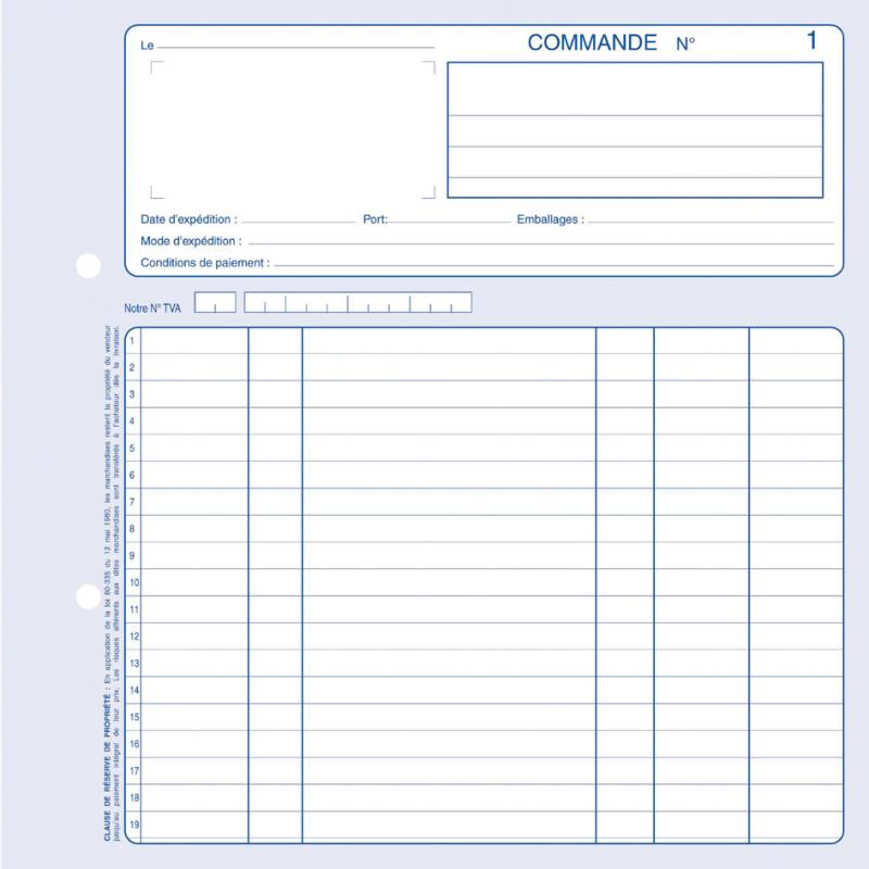 ELVE französisches Formularbuch , Commandes, , 210 x 148 mm von ELVE