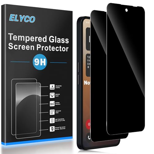 ELYCO 2 Stück Sichtschutz Schutzfolie für Nothing Phone 3A / 3A Pro für Panzerglas, Anti-Spy Sichtschutzfolie, Sichtschutz Panzer Schutz Glas, Privacy Displayschutz - 9H Härte, Kratzfest, Blasenfrei ELYCO 2 Stück Sichtschutz Schutzfolie für Nothing Phone 3A / 3A Pro für Panzerglas, Anti-Spy Sichtschutzfolie, Sichtschutz Panzer Schutz Glas, Privacy Displayschutz - 9H Härte, Kratzfest, Blasenfrei von ELYCO