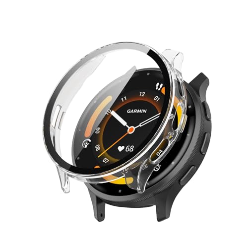 ELYCO Kompatibel mit Garmin VENU 3S Hülle, [1 Stück] 360 Grad Rundum Stoßfeste Schutzhülle mit HD Displayschutz, Kratzfeste Hard PC Ultra Dünne Cover [Transparente] von ELYCO
