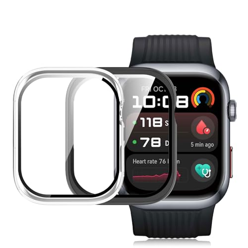 ELYCO Kompatibel mit Huawei Watch D2 Hülle, [2 Stück] 360 Grad Rundum Stoßfeste Schutzhülle mit HD Displayschutz, Kratzfeste Hard PC Ultra Dünne Cover [Schwarz + Transparente] von ELYCO