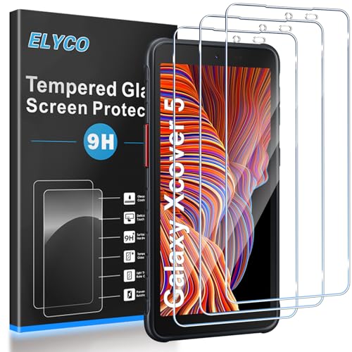 ELYCO Schutzfolie Kompitabel mit Samsung Galaxy Xcover 5 für Panzerglas, [3 Stück] Anti-Kratzer, 9H Härte Glas, HD Displayschutzfolie, Splitterfest, Anti-Öl, Anti-Bläschen Schutzglas von ELYCO