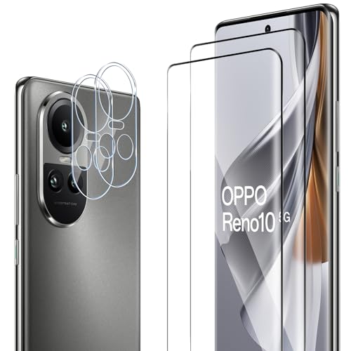 ELYCO Schutzfolie kompatibel mit OPPO Reno 10 5G für Panzerglas, 2 Stück 3D Schutzglas & 2 Stück Kamera Schutzfolie, 9H Härte Anti-Kratzer Blasenfrei HD Klar Kameraschutz & Displayschutzfolie ELYCO Schutzfolie kompatibel mit OPPO Reno 10 5G für Panzerglas, 2 Stück 3D Schutzglas & 2 Stück Kamera Schutzfolie, 9H Härte Anti-Kratzer Blasenfrei HD Klar Kameraschutz & Displayschutzfolie von ELYCO
