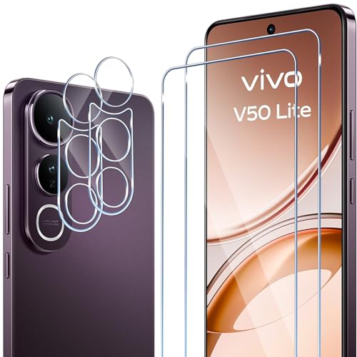 ELYCO Schutzfolie kompatibel mit VIVO V50 Lite 4G für Panzerglas, 2 Stück Schutzglas & 2 Stück Kamera Schutzfolie, 9H Härte Anti-Kratzer Blasenfrei HD Klar Kameraschutz & Displayschutzfolie ELYCO Schutzfolie kompatibel mit VIVO V50 Lite 4G für Panzerglas, 2 Stück Schutzglas & 2 Stück Kamera Schutzfolie, 9H Härte Anti-Kratzer Blasenfrei HD Klar Kameraschutz & Displayschutzfolie von ELYCO