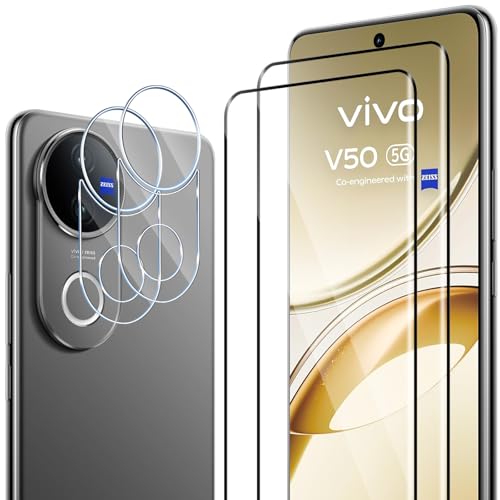 ELYCO Schutzfolie kompatibel mit VIVO V50 für Panzerglas, 2 Stück 3D Schutzglas & 2 Stück Kamera Schutzfolie, 9H Härte Anti-Kratzer Blasenfrei HD Klar Kameraschutz & Displayschutzfolie ELYCO Schutzfolie kompatibel mit VIVO V50 für Panzerglas, 2 Stück 3D Schutzglas & 2 Stück Kamera Schutzfolie, 9H Härte Anti-Kratzer Blasenfrei HD Klar Kameraschutz & Displayschutzfolie von ELYCO