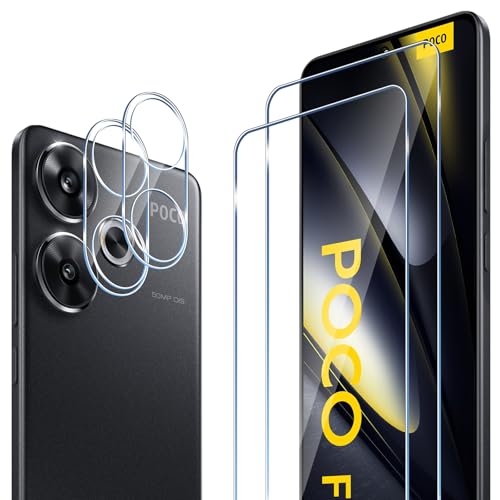 ELYCO Schutzfolie kompatibel mit Xiaomi POCO F6 5G für Panzerglas, 2 Stück Schutzglas & 2 Stück Kamera Schutzfolie, 9H Härte Anti-Kratzer Blasenfrei HD Klar Kameraschutz & Displayschutzfolie ELYCO Schutzfolie kompatibel mit Xiaomi POCO F6 5G für Panzerglas, 2 Stück Schutzglas & 2 Stück Kamera Schutzfolie, 9H Härte Anti-Kratzer Blasenfrei HD Klar Kameraschutz & Displayschutzfolie von ELYCO