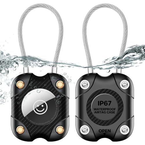 ELZO 2er Pack Kompatibel mit AirTag Anhänger Secure Halter mit Kabel, IPX7 wasserdicht, Air Tag Lock Case Schlüsselanhänger Schlüsselring Hülle Gepäckanhänger für Schlüssel, Gepäck & mehr von ELZO