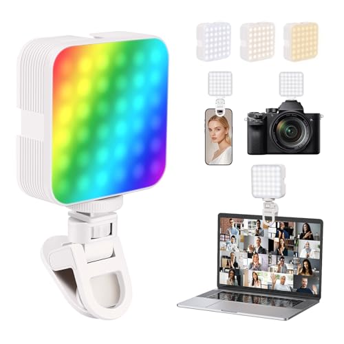 ELZO Selfie Licht mit Clip, 97 LED VideoLicht RGB Dimmbare 3000K-6500K Handylicht, Rechargeable Akkus CRI 95+,3 Lichtmodi 10 Helligkeiten 2000 mAh Kamera Licht mit Cold Shoe Mount für YouTube TikTok ELZO Selfie Licht mit Clip, 97 LED VideoLicht RGB Dimmbare 3000K-6500K Handylicht, Rechargeable Akkus CRI 95+,3 Lichtmodi 10 Helligkeiten 2000 mAh Kamera Licht mit Cold Shoe Mount für YouTube TikTok von ELZO