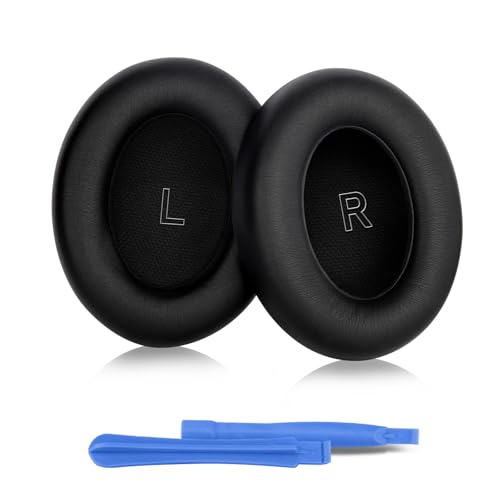 ELZO Ersatz Ersatzpolster Polster Ohrpolster für Bose QuietComfort (QC) Ultra Wireless Kopfhörer, Premium Ersatzpolster für Bose QC Ultra Wireless, Ersatz Ohrkissen Over-Ear Headphones, Schwarz von ELZO