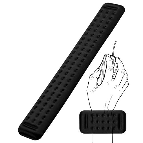 ELZO Handballenauflage für Tastatur und Maus Handgelenkauflage mit Memory-Schaum ergonomisch Wrist Rest zur Entlastung des Handgelenks Schwarze Pad-Set von ELZO