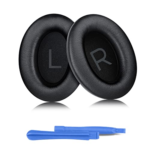 ELZO Ohrpolster für Bose QuietComfort 45 (QC45), Premium Ersatzpolster für QuietComfort SE (QC SE)/New Quiet Comfort Wireless Over-Ear Kopfhörern, Ersatzpolster mit weicherem Protein-Leder, Schwarz von ELZO