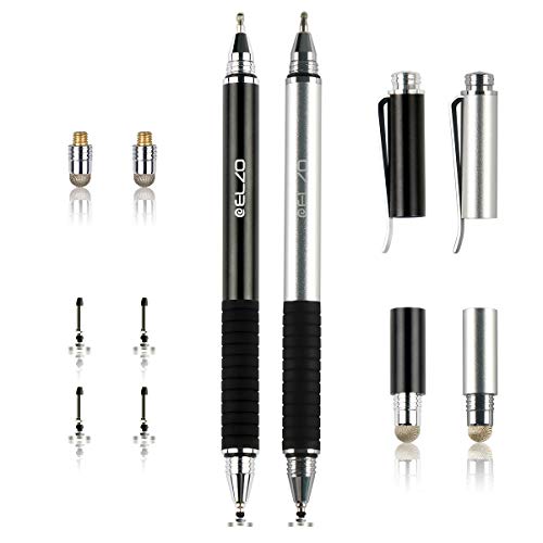 ELZO Tablet Stift 2 Pack 3 in 1 Touchscreen Stift Stylus Touch Pen Eingabestifte für alle Handys/Tablets iPhone, iPad, Samsung Galaxy, Surface, Lenovo, Huawei, Xiaomi, Chromebook, Android IOS usw von ELZO