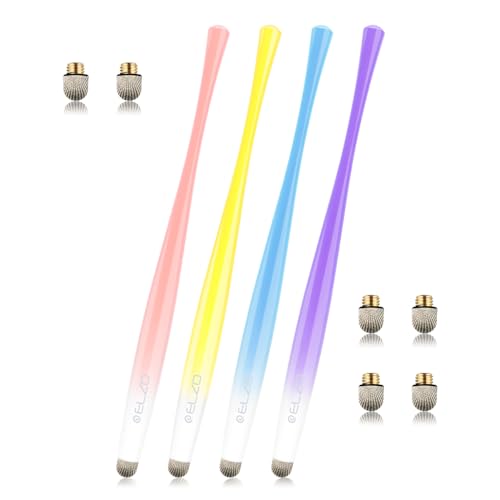 ELZO Tablet Stift für Alle Tablets, 4er Pack Stylus Pen, Eingabestift Touch Pen für Alle Handys, Apple iPad, iPhone, Samsung, Surface, Lenovo, Xiaomi, Chromebook, Huawei Android iOS usw von ELZO