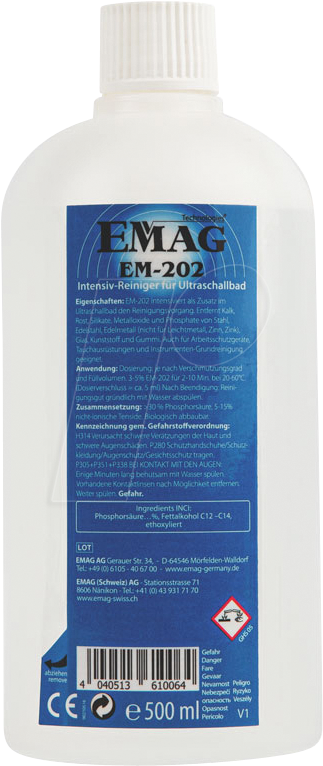 EMAG EM202 - Ultraschall-Reinigungskonzentrat, Intensiv, 500 ml von EMAG