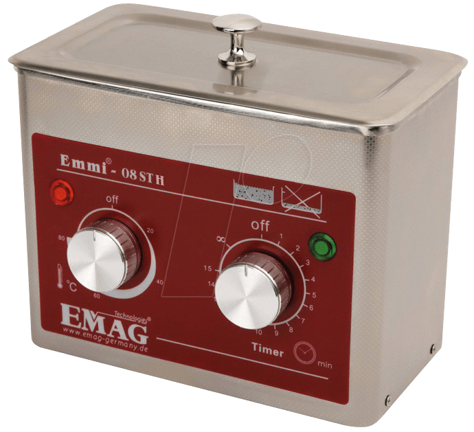 EMMI 08 ST H - Ultraschallreiniger, 0,75 l , 60 W, mit Heizung, Edelstahl von EMAG