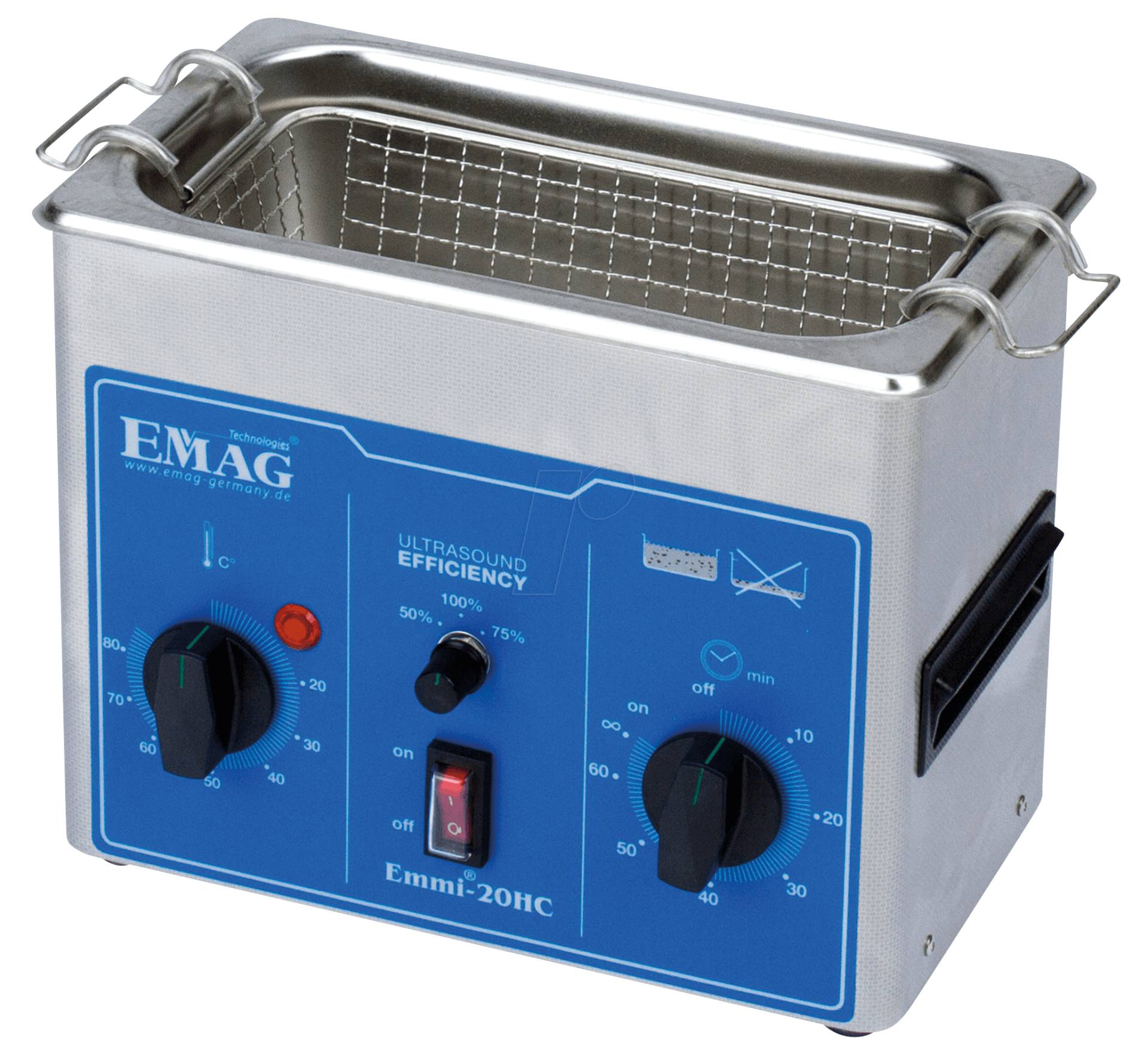 EMMI 20 HC - Ultraschallreiniger, 2 l , 150 W, mit Heizung, Edelstahl von EMAG