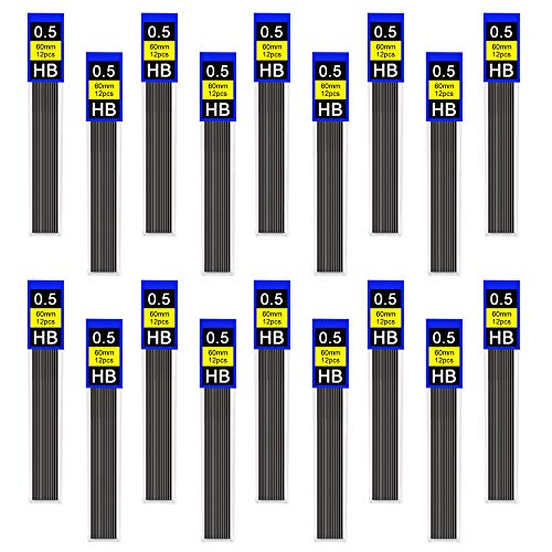 EMAGEREN 40 Packung Bleistiftminen, 0.5 mm Feinmine Härtegrad HB Graphitmine Feinminen, Druckbleistiftminen Mine Automatische Bleistiftmine Refill für Druckbleistift Fallminenstift Ersatz, 480 Teile von EMAGEREN