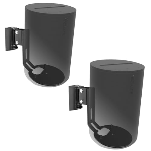 EMAQUIN Wandhalterung Paar(2 Stück) für Sonos Era 100 Lautsprecher(Schwenkbar und neigbar,kompatibel mit Sonos Era 100,Schwarz Paar) von EMAQUIN