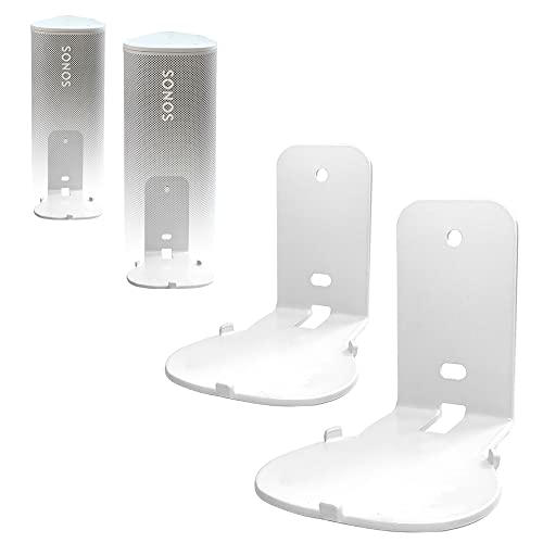 Wandhalterung Paar(2 Stück) für Sonos Roam/Sonos Roam SL Lautsprecher(Kompatibel mit Sonos Roam und Sonos Roam SL,Wandhalterung-Paar,Weiß) von EMAQUIN