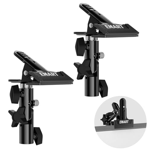 EMART 2 Pack Klemme Reflektor Klemmhalter Federzwinge Metall Federklemme mit 5/8" Schraube für Fotostudios Regenschirm Blitz Hintergründe von EMART