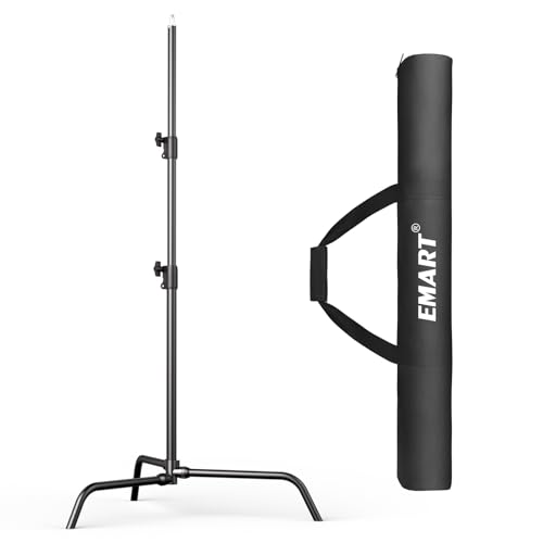 EMART C Stand Lichtstativ Stabil, 280cm Lampenstativ Aluminium Stativständer Licht Stativ, Light Stand mit Tragetasche für Studio Video Photo, Licht, Fotografie Beleuchtung von EMART