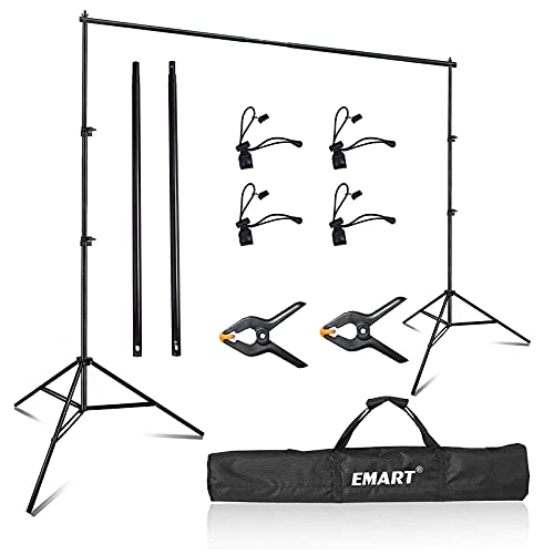 EMART Foto Hintergrund Ständer 2,4 x 2,4 m, Verstellbare Fotografie Kit mit 2 Federklemmen Hintergrundsystem für Fotostudio, Porträt, Produktfotografie, Live-Streaming, Party, Hochzeit EMART Foto Hintergrund Ständer 2,4 x 2,4 m, Verstellbare Fotografie Kit mit 2 Federklemmen Hintergrundsystem für Fotostudio, Porträt, Produktfotografie, Live-Streaming, Party, Hochzeit von EMART