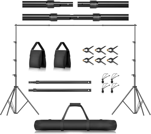 EMART Foto Hintergrund Ständer 2,6 x 3 m, Verstellbarer Hintergrundständer, Studio Hintergrundsystem für Video, Fotografie, Portrait, Partys, Hochzeiten EMART Foto Hintergrund Ständer 2,6 x 3 m, Verstellbarer Hintergrundständer, Studio Hintergrundsystem für Video, Fotografie, Portrait, Partys, Hochzeiten von EMART