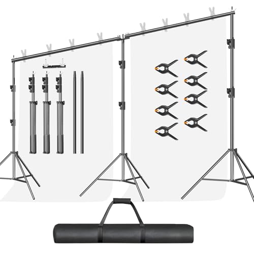 EMART Foto Hintergrund Ständer 3m x 6m, Verstellbarer Strapazierfähiger Hintergrundständer, Hintergrundsystem Fotostudio mit 8 Federklemmen, 1 Tragetasche für Studio Photo, Fotografie, Video, Hochzeit EMART Foto Hintergrund Ständer 3m x 6m, Verstellbarer Strapazierfähiger Hintergrundständer, Hintergrundsystem Fotostudio mit 8 Federklemmen, 1 Tragetasche für Studio Photo, Fotografie, Video, Hochzeit von EMART