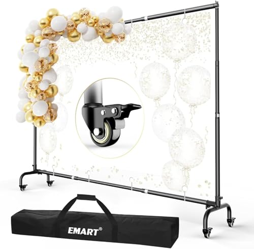 EMART Foto Hintergrund Ständer mit Rädern, 3x2,2m Verstellbarer Fotohintergrund Ständer, Foto Hintergrundsystem für Fotostudio Porträt Produktfotografie Studiofotografie EMART Foto Hintergrund Ständer mit Rädern, 3x2,2m Verstellbarer Fotohintergrund Ständer, Foto Hintergrundsystem für Fotostudio Porträt Produktfotografie Studiofotografie von EMART