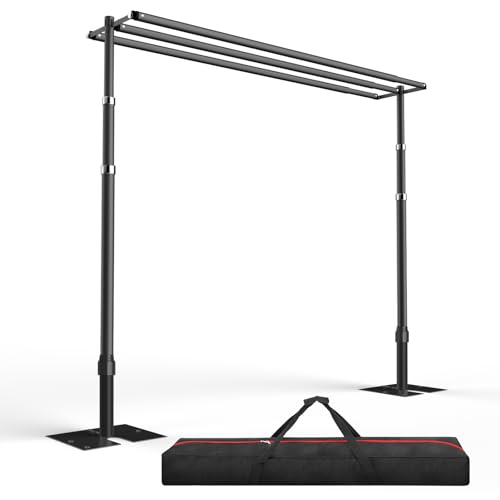 EMART Fotohintergrund Ständer Heavy Duty 3x3M, DREI Crossbar Rohr und Drapierungen Hintergrundsystem, Verstellbare Metallrahmen mit Flachen Boden für Hochzeit, Geburtstag Party Dekorationen - Schwarz EMART Fotohintergrund Ständer Heavy Duty 3x3M, DREI Crossbar Rohr und Drapierungen Hintergrundsystem, Verstellbare Metallrahmen mit Flachen Boden für Hochzeit, Geburtstag Party Dekorationen - Schwarz von EMART