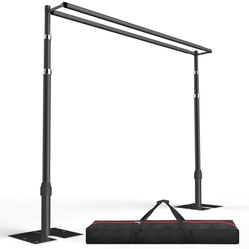 EMART Fotohintergrund Ständer Heavy Duty 3x3M, Double Crossbar Rohr und Drapierungen Hintergrundsystem, Verstellbare Metallrahmen mit Flachen Boden für Hochzeit, Geburtstag Party - Schwarz EMART Fotohintergrund Ständer Heavy Duty 3x3M, Double Crossbar Rohr und Drapierungen Hintergrundsystem, Verstellbare Metallrahmen mit Flachen Boden für Hochzeit, Geburtstag Party - Schwarz von EMART