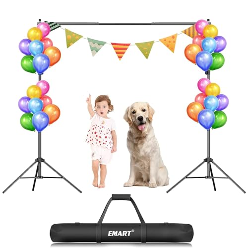 EMART Hintergrund Ständer 2x2m, Verstellbarer Foto Hintergrund Ständer mit Tragetasche, Hintergrund Fotografie Hintergrundsystem für Fotostudio, Photo Video, Party, Studiofotografie von EMART