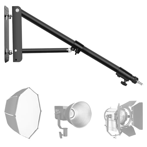 EMART Wandmontage, Dreieckiger Auslegerarm für Fotografie, Ringlicht, Stroboskopbeleuchtung, Softbox, Reflektor, Regenschirm, Monolight, Maximale Länge: 130 cm, unterstützt 180 Grad Drehbar Schwarz EMART Wandmontage, Dreieckiger Auslegerarm für Fotografie, Ringlicht, Stroboskopbeleuchtung, Softbox, Reflektor, Regenschirm, Monolight, Maximale Länge: 130 cm, unterstützt 180 Grad Drehbar Schwarz von EMART