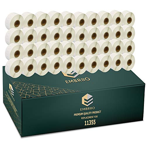 EMBRIIO 11355 S0722550 | 40er Set Etiketten Rollen Ersatz für Dymo LabelWriter 4XL 450 400 330 320 310 Duo/Turbo/Twin Turbo Seiko SLP 450 430 420 410 400 200 100, 19mm x 51mm EMBRIIO 11355 S0722550 | 40er Set Etiketten Rollen Ersatz für Dymo LabelWriter 4XL 450 400 330 320 310 Duo/Turbo/Twin Turbo Seiko SLP 450 430 420 410 400 200 100, 19mm x 51mm von EMBRIIO