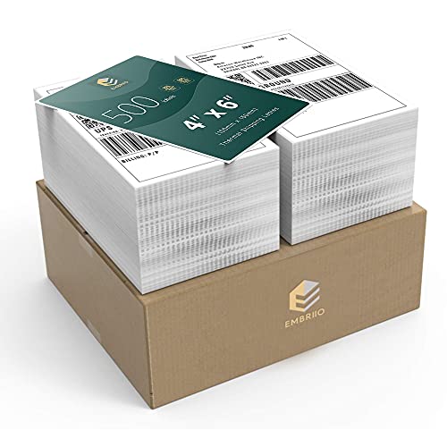 EMBRIIO 2 Direkte Thermische Fanfold-Versandetiketten für GP-1324D und Zebra Etikettendrucker 100x150mm von EMBRIIO