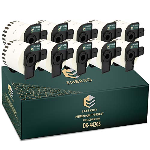 EMBRIIO DK-44205 | 10er Set Wiederablösbare Endlos-Etiketten Rollen DK 44205 Ersatz für Brother P-Touch QL-700 QL-570 QL-500 QL-810W QL-820NWB QL-800 QL-710W QL-720NW QL-560 QL-1110NWB, 62mm x 30.48m EMBRIIO DK-44205 | 10er Set Wiederablösbare Endlos-Etiketten Rollen DK 44205 Ersatz für Brother P-Touch QL-700 QL-570 QL-500 QL-810W QL-820NWB QL-800 QL-710W QL-720NW QL-560 QL-1110NWB, 62mm x 30.48m von EMBRIIO