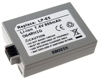 EMCom Akku kompatibel mit Canon LP-E5 für EOS 1000D, 500D, 450D von EMCom