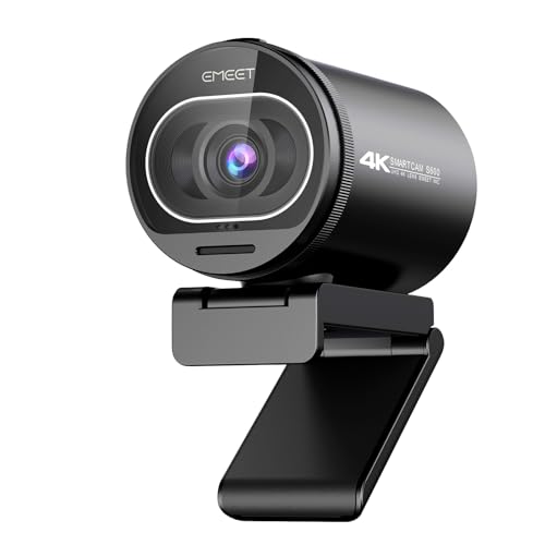 EMEET 4K Webcam S600, HD 1080P Webcam für PC mit Mikrofon, TOF Autofokus, Lichtkorrektur, 65°-88° Sichtfeld, Datenschutzabdeckung, Plug&Play, Webcam für Mac, Laptop, Zoom, Skype, Teams, Videoanruf von EMEET