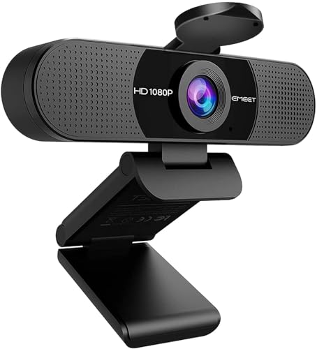 EMEET Full HD Webcam - C960 1080P Webcam mit Objektivabdeckung & Dual Mikrofon, 90 ° Streaming Kamera mit Automatische Lichtkorrektur, Plug & Play, für Linux, Win10, Mac OS EMEET Full HD Webcam - C960 1080P Webcam mit Objektivabdeckung & Dual Mikrofon, 90 ° Streaming Kamera mit Automatische Lichtkorrektur, Plug & Play, für Linux, Win10, Mac OS von EMEET