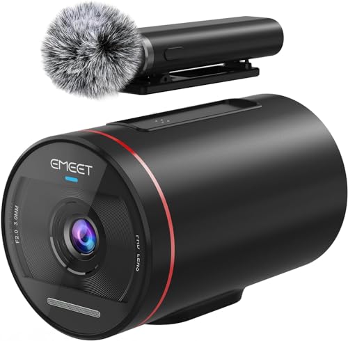 EMEET Streamcam One (Gen 2), kabellose Live-Streaming-Kamera, 1080P HD-Webcam, abnehmbares Mikrofon und 2 integrierte Mikrofone mit Rauschunterdrückung, Multi-Cam-Unterstützung, 8H Streaming-Akku von EMEET