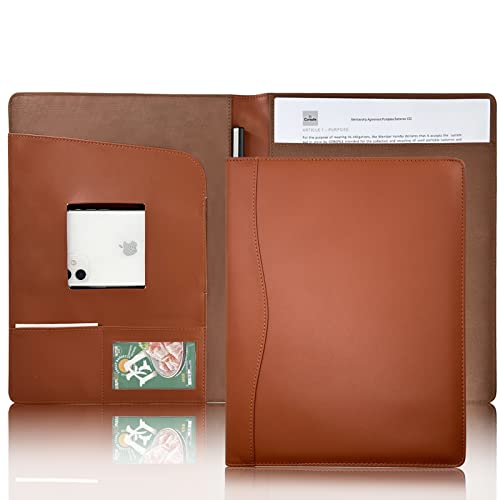 Padfolio Ordner Portfolio Leder Portfolio Aufbewahrung Klemmbrett mit Einband für Rechtsblock Halter Briefgröße A4 Schreibblock für Business Schule Büro Konferenz Mann Frauen von EMERSONGEARS