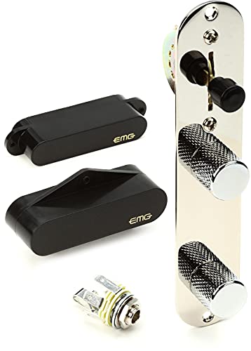 EMG T-System vorverdrahtetes Telecaster-Gitarren-Tonabnehmer-Set mit Kontrollplatte, Schwarz EMG T-System vorverdrahtetes Telecaster-Gitarren-Tonabnehmer-Set mit Kontrollplatte, Schwarz von EMG