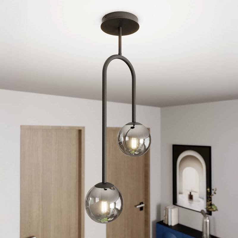 Deckenlampe Atria, rauchgrau/schwarz, Höhe 76 cm, 2-flg. von EMIBIG LIGHTING