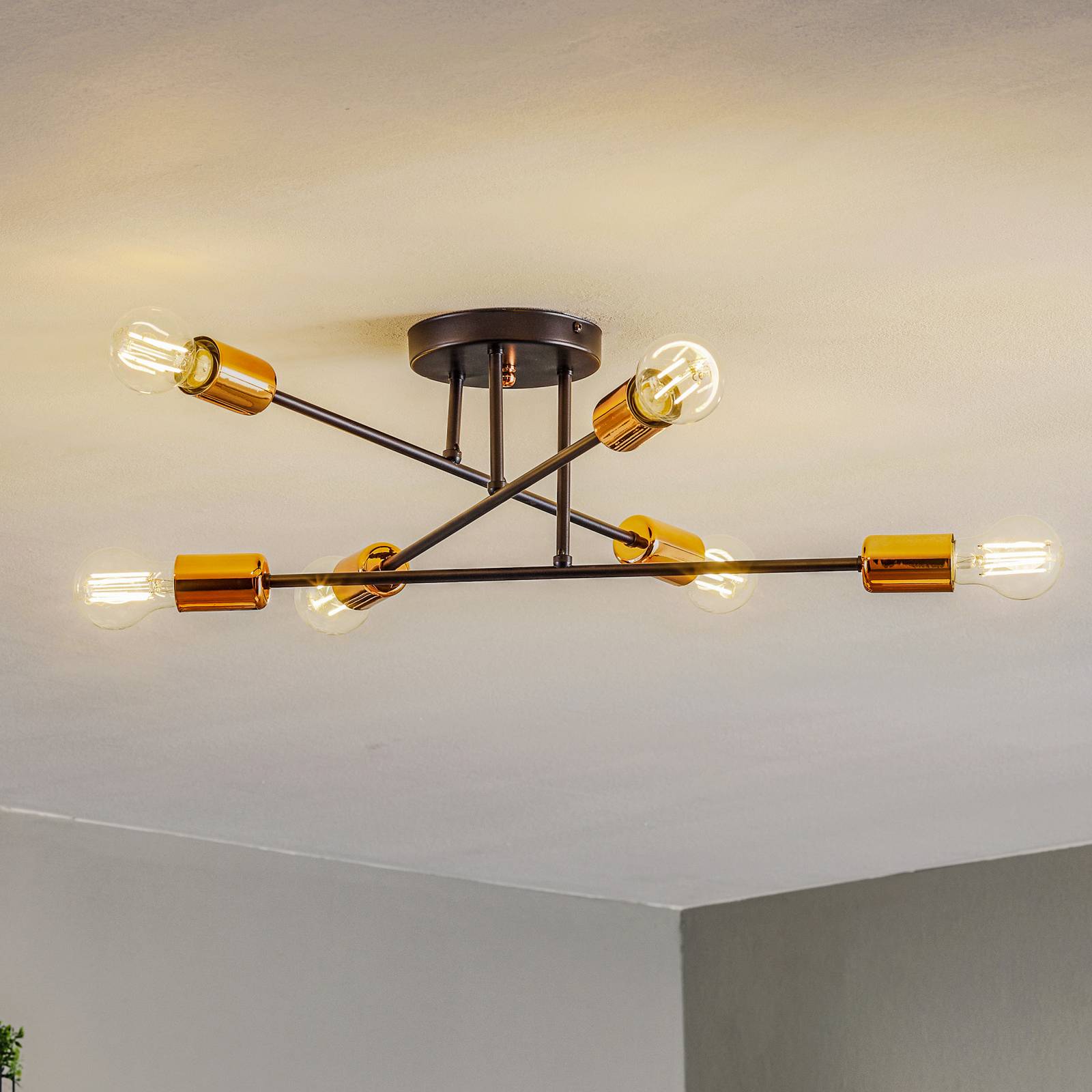 Deckenlampe Veken 6B in Schwarz und Kupfer Deckenlampe Veken 6B in Schwarz und Kupfer von EMIBIG LIGHTING