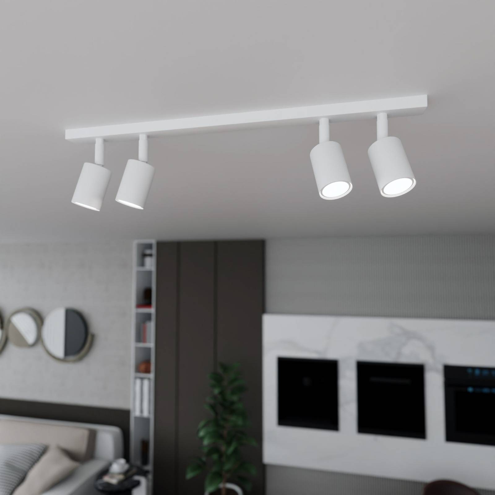 Deckenleuchte Flash, weiß, 4-flammig, Metall Deckenleuchte Flash, weiß, 4-flammig, Metall von EMIBIG LIGHTING
