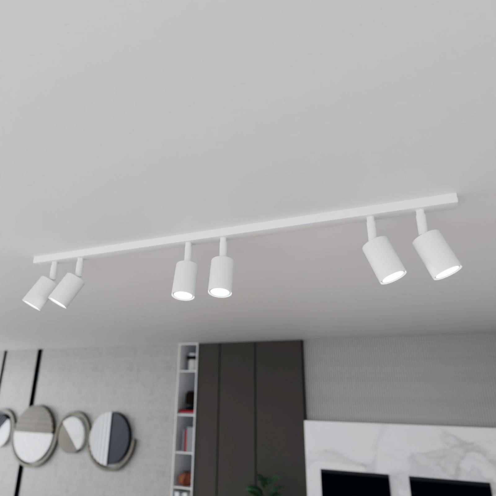 Deckenleuchte Flash, weiß, 6-flammig, Metall Deckenleuchte Flash, weiß, 6-flammig, Metall von EMIBIG LIGHTING