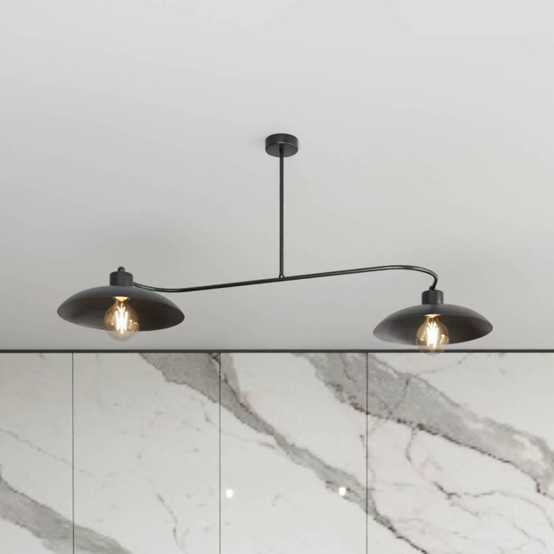 Deckenleuchte Foster, 2-flammig, 100 cm, schwarz, Metall von EMIBIG LIGHTING