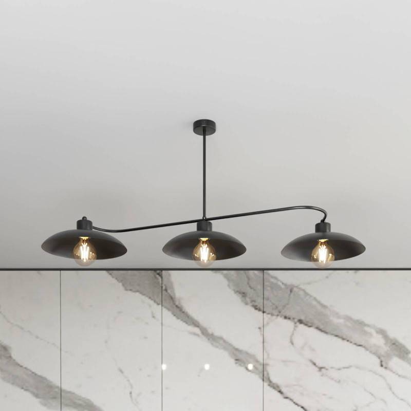 Deckenleuchte Foster, 3-flammig, 113 cm, schwarz, Metall von EMIBIG LIGHTING