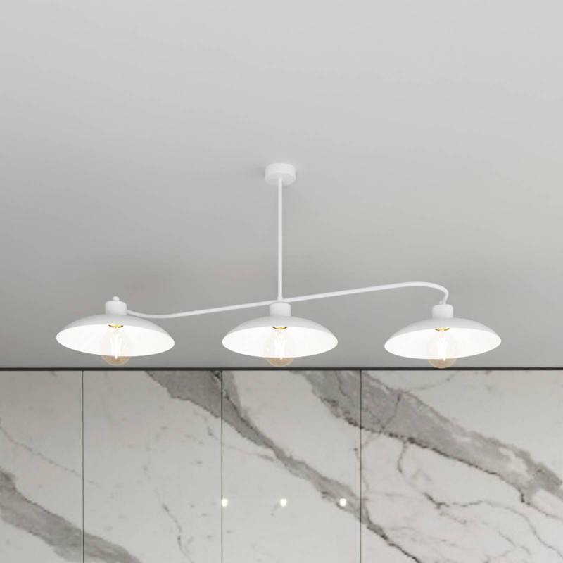 Deckenleuchte Foster, 3-flammig, 113 cm, weiß, Metall, E27 von EMIBIG LIGHTING
