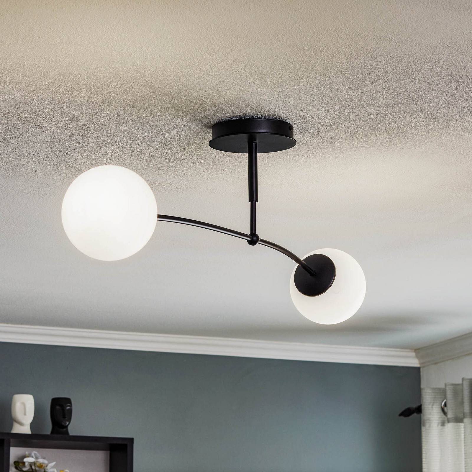 Deckenleuchte Pregos 2, zweiflammig, schwarz Deckenleuchte Pregos 2, zweiflammig, schwarz von EMIBIG LIGHTING