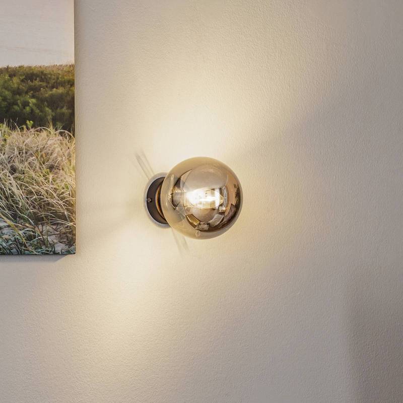 Wandleuchte Glassy, schwarz, grafit, Glas, E14, Ø 14 cm von EMIBIG LIGHTING